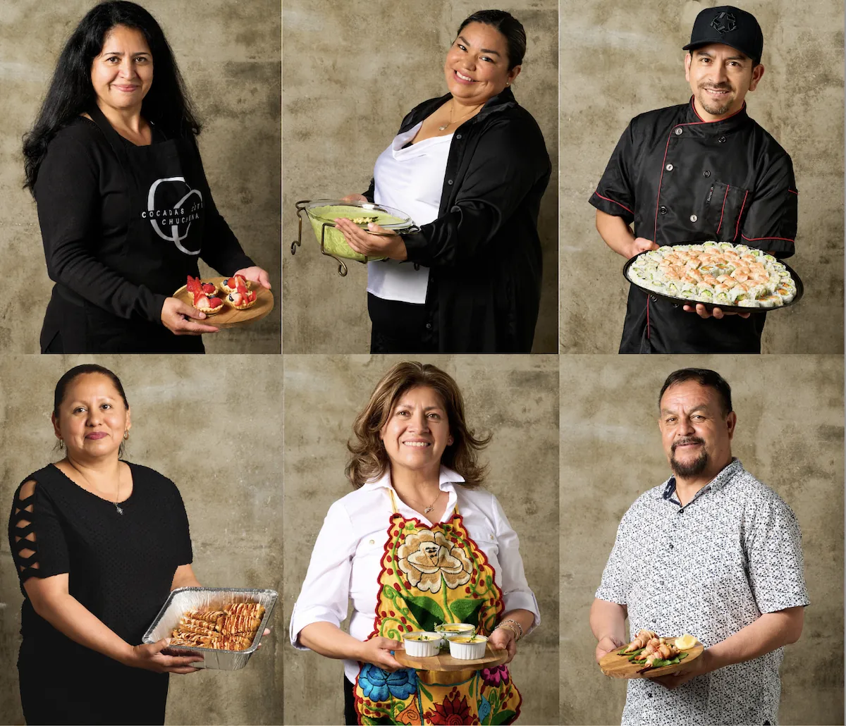 Sherman Cocina participants presenting dishes they prepared